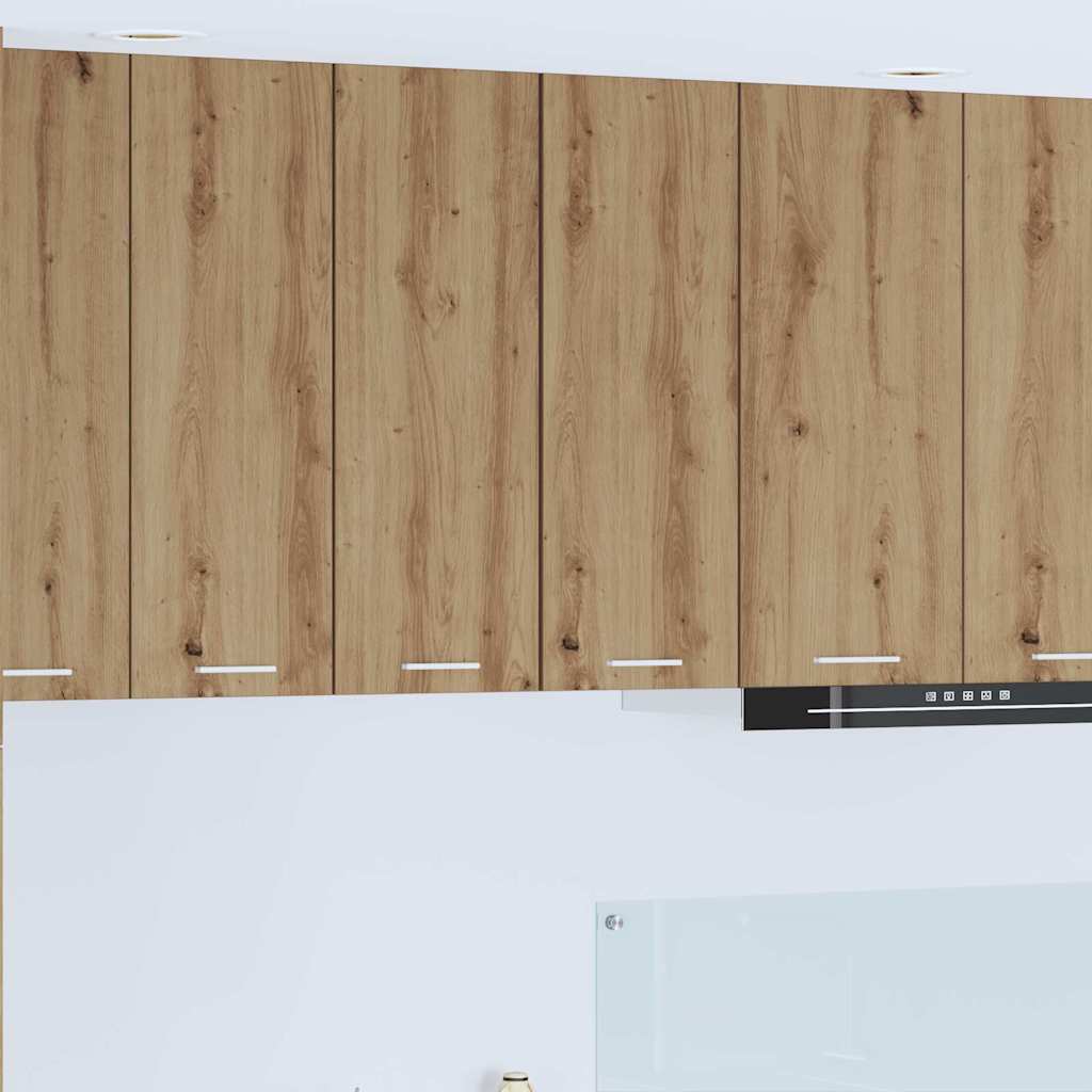 vidaXL Κρεμαστό ντουλάπι με ράφι Riga 2 pcs Χειροποίητη Δρυς και Λευκό