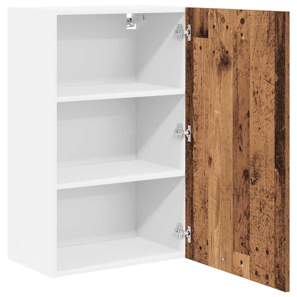 vidaXL Κρεμαστό ντουλάπι Riga Παλαιό Ξύλο και Λευκό 50 x 31 x 80 εκ.