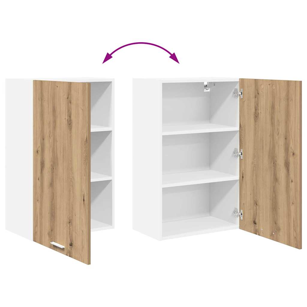 vidaXL Κρεμαστό ντουλάπι με ράφι Riga Χειροποίητη Δρυς και Λευκό