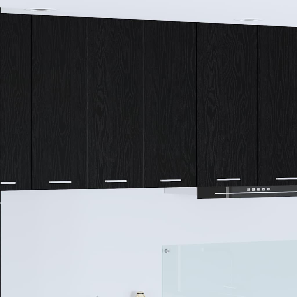 vidaXL Κρεμαστό ντουλάπι με ράφι Riga Μαύρη Οξυά 60 x 31 x 80 εκ.