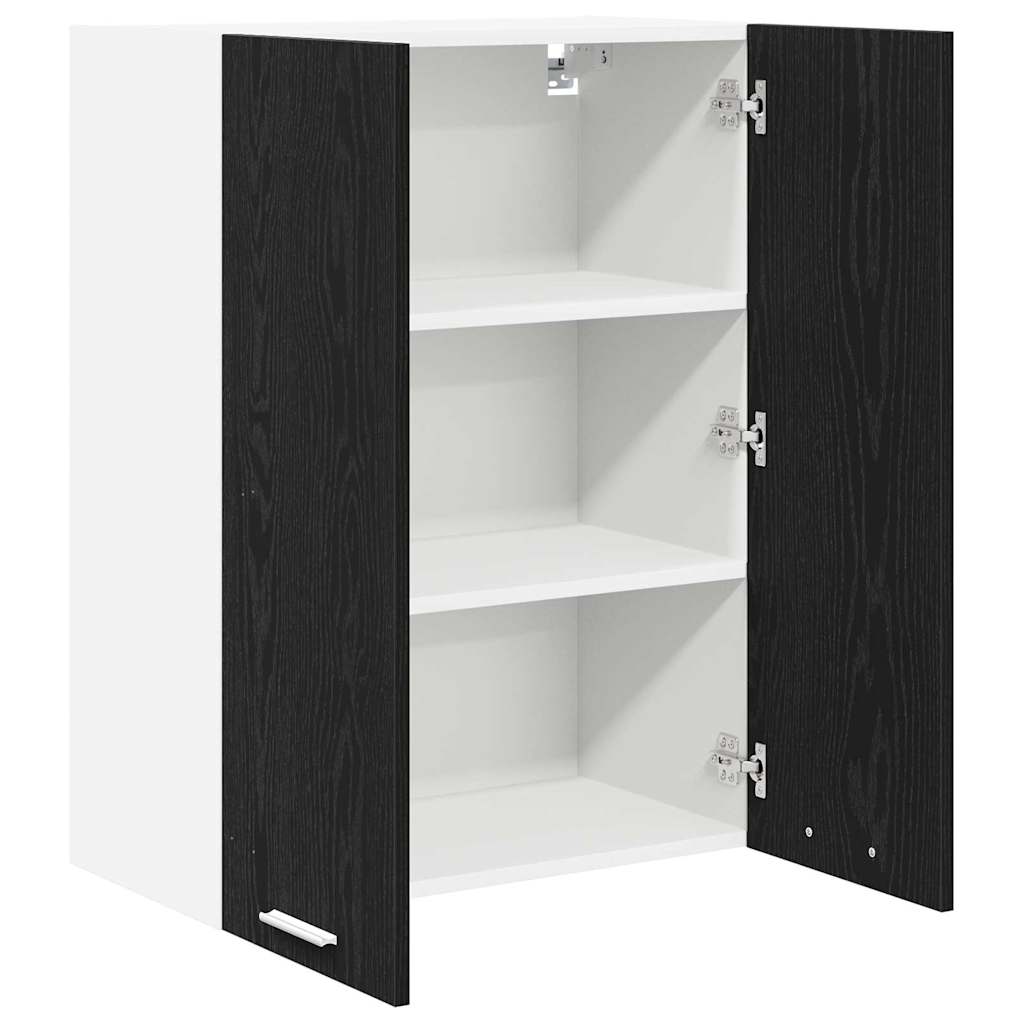 vidaXL Κρεμαστό ντουλάπι με ράφι Riga Μαύρη Οξυά 60 x 31 x 80 εκ.