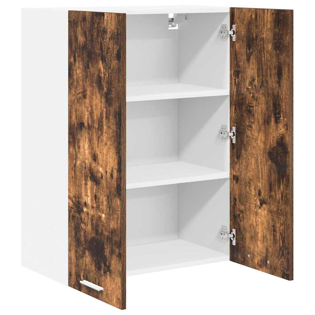 vidaXL Κρεμαστό ντουλάπι με ράφι Riga Καπνιστό Δρύς 60 x 31 x 80 εκ.