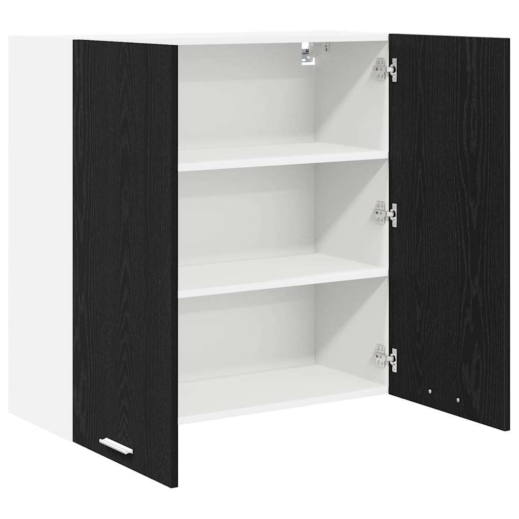 vidaXL Κρεμαστό ντουλάπι με ράφι Riga Μαύρη Οξυά 80 x 31 x 80 εκ.