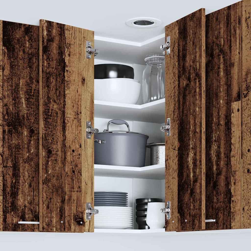 vidaXL Κρεμαστό ντουλάπι Riga Παλαιό Ξύλο και Λευκό 57 x 57 x 80 εκ.