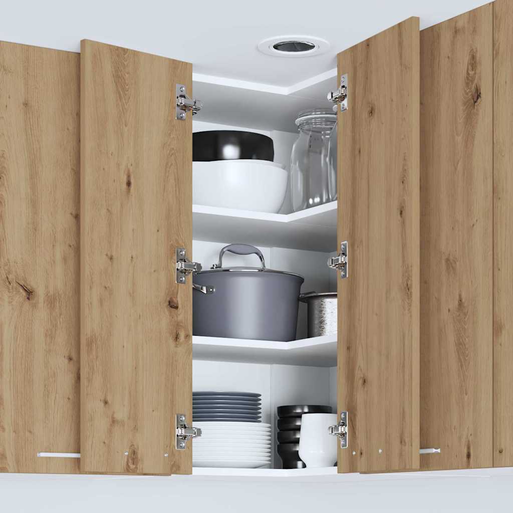 vidaXL Κρεμαστό ντουλάπι με ράφι Riga Χειροποίητη Δρυς και Λευκό