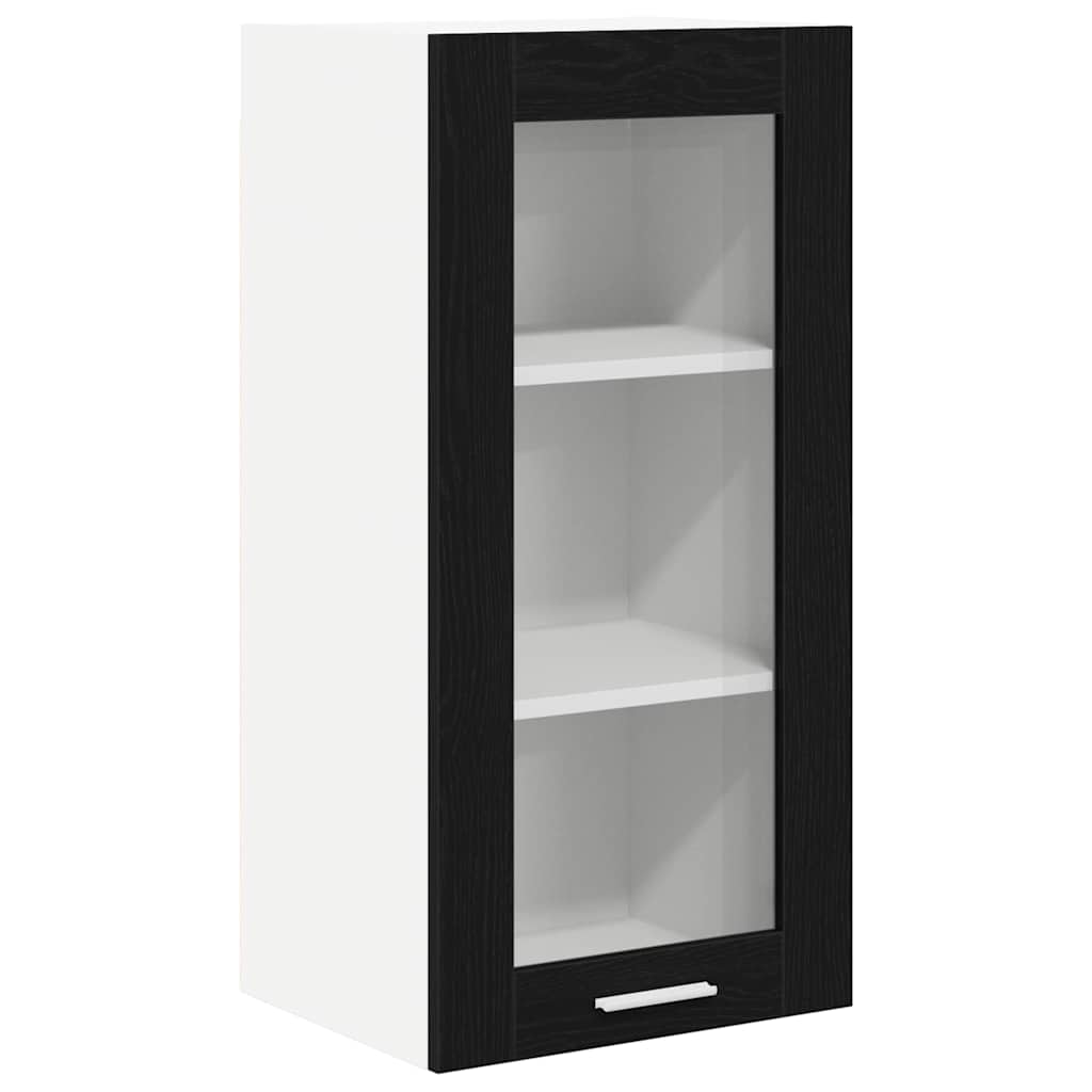 vidaXL Κρεμαστό ντουλάπι Riga 2 pcs Μαύρη Οξυά 40 x 31 x 80 εκ.