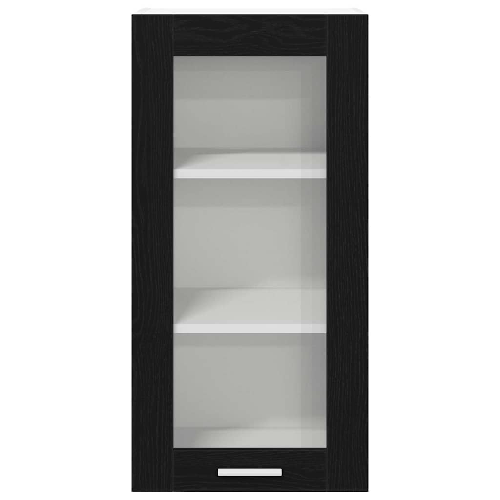 vidaXL Κρεμαστό ντουλάπι Riga 2 pcs Μαύρη Οξυά 40 x 31 x 80 εκ.