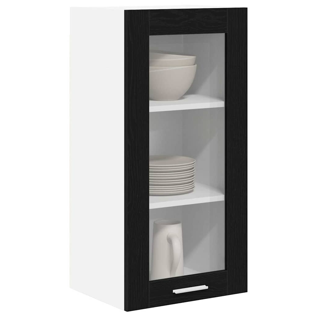 vidaXL Κρεμαστό ντουλάπι Riga 2 pcs Μαύρη Οξυά 40 x 31 x 80 εκ.