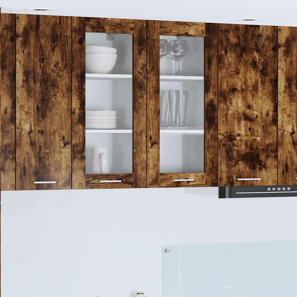 vidaXL Κρεμαστό ντουλάπι Riga 2 pcs Καπνιστό Δρύς 40 x 31 x 80 εκ.