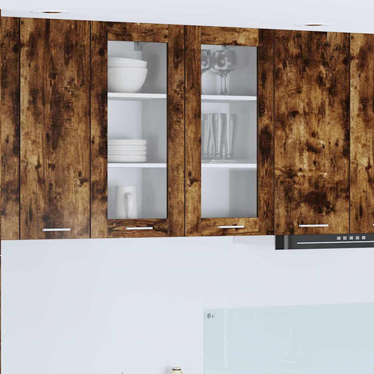 vidaXL Κρεμαστό ντουλάπι Riga 2 pcs Καπνιστό Δρύς 40 x 31 x 80 εκ.