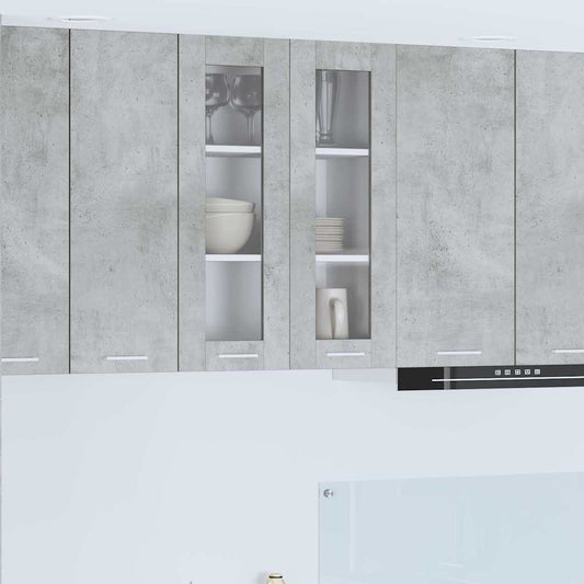 vidaXL Κρεμαστό ντουλάπι με ράφι Riga Σκυρόδεμα Γκρι 60 x 31 x 80 εκ.