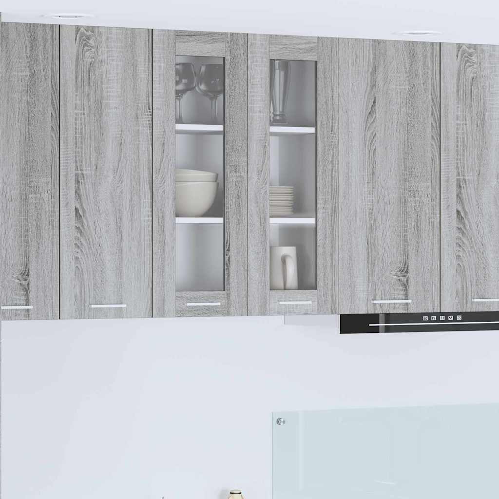 vidaXL Κρεμαστό ντουλάπι με ράφι Riga Γκρίζο Σονομα 60 x 31 x 80 εκ.
