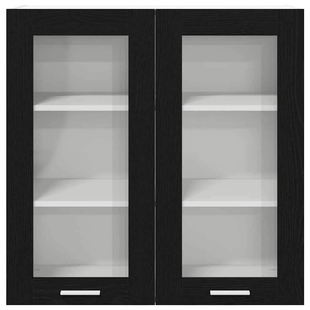 vidaXL Κρεμαστό ντουλάπι με ράφι Riga Μαύρη Οξυά 80 x 31 x 80 εκ.