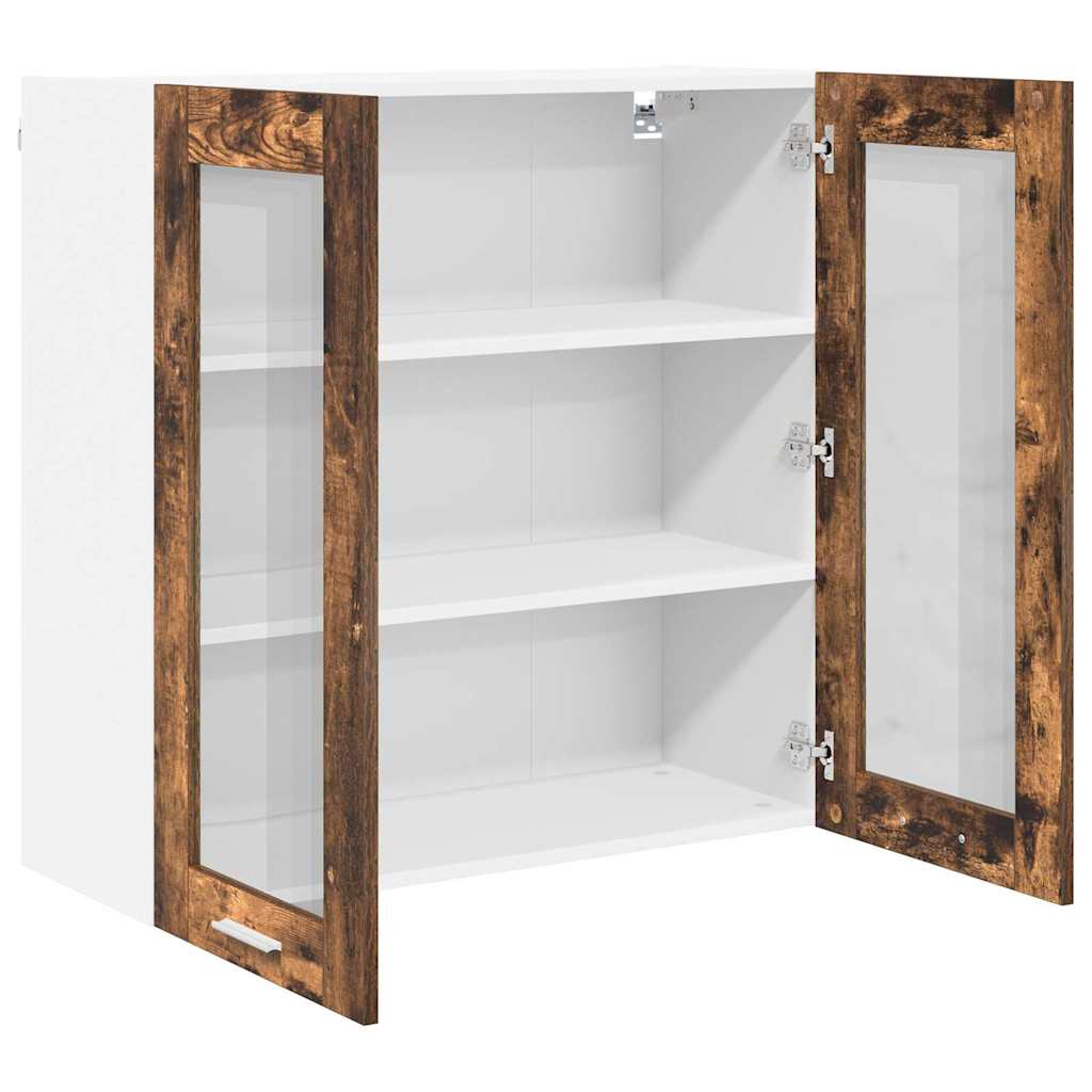 vidaXL Κρεμαστό ντουλάπι με ράφι Riga Καπνιστό Δρύς 80 x 31 x 80 εκ.