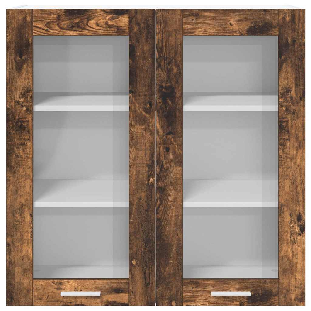 vidaXL Κρεμαστό ντουλάπι με ράφι Riga Καπνιστό Δρύς 80 x 31 x 80 εκ.