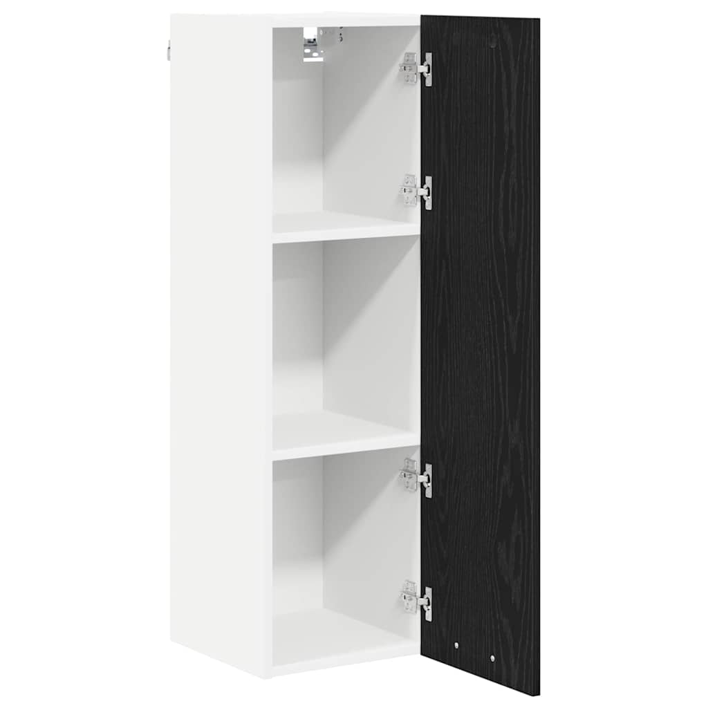 vidaXL Κρεμαστό ντουλάπι με ράφι Riga Μαύρη Οξυά 30 x 31 x 100 εκ.