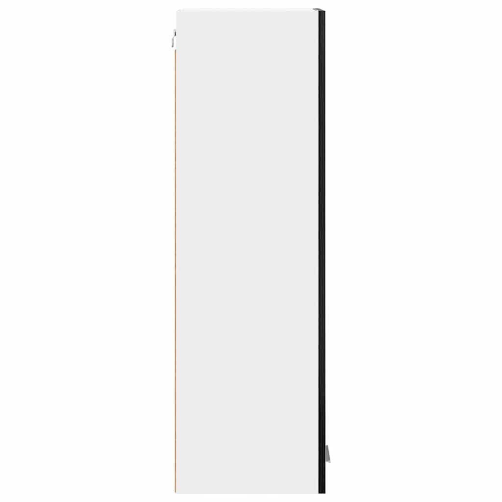 vidaXL Κρεμαστό ντουλάπι με ράφι Riga Μαύρη Οξυά 30 x 31 x 100 εκ.