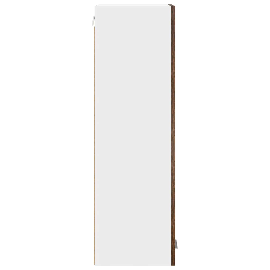 vidaXL Κρεμαστό ντουλάπι με ράφι Riga Καπνιστό Δρύς 30 x 31 x 100 εκ.