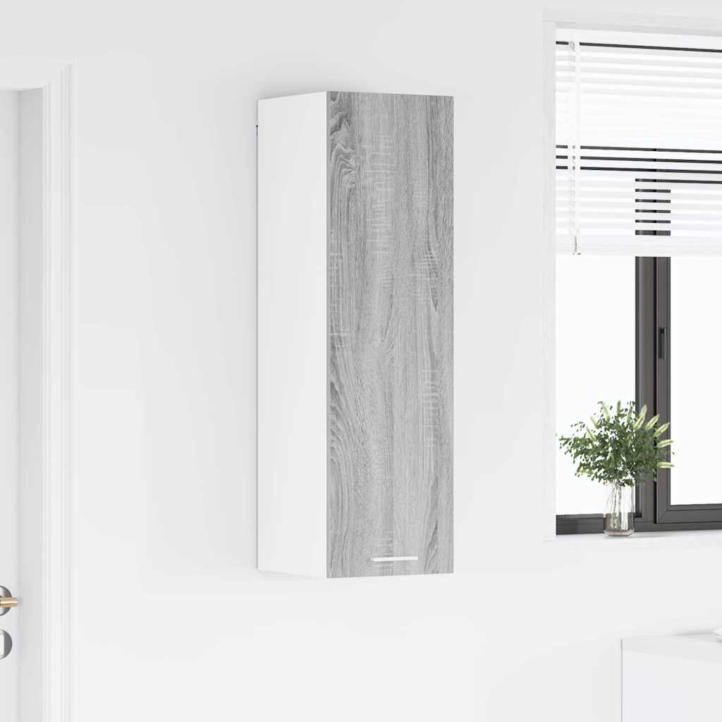 vidaXL Κρεμαστό ντουλάπι με ράφι Riga Γκρίζο Σονομα 30 x 31 x 100 εκ.