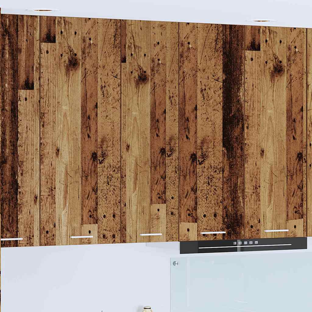 vidaXL Κρεμαστό ντουλάπι με ράφι Riga Παλιό Ξύλο 30 x 31 x 100 εκ.