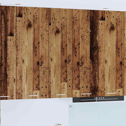 vidaXL Κρεμαστό ντουλάπι με ράφι Riga Παλιό Ξύλο 30 x 31 x 100 εκ.