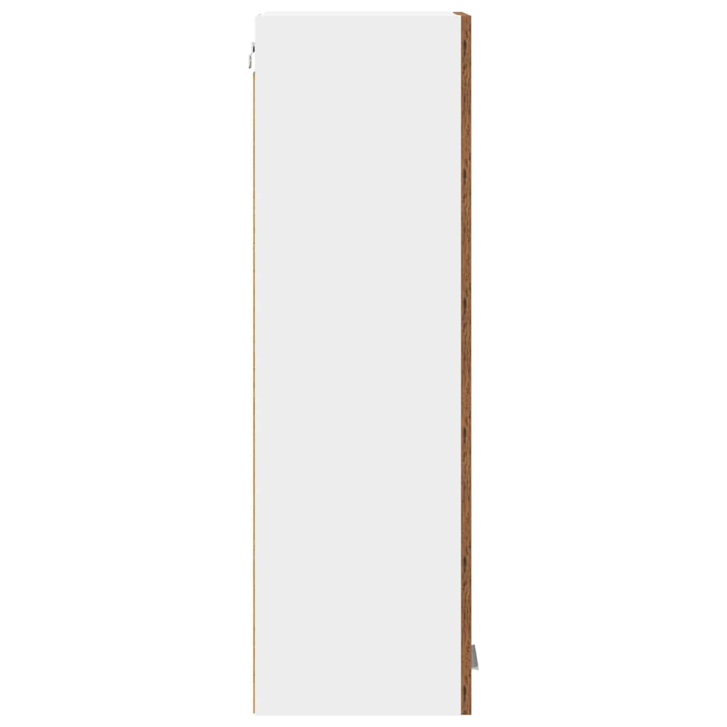 vidaXL Κρεμαστό ντουλάπι με ράφι Riga Παλιό Ξύλο 30 x 31 x 100 εκ.