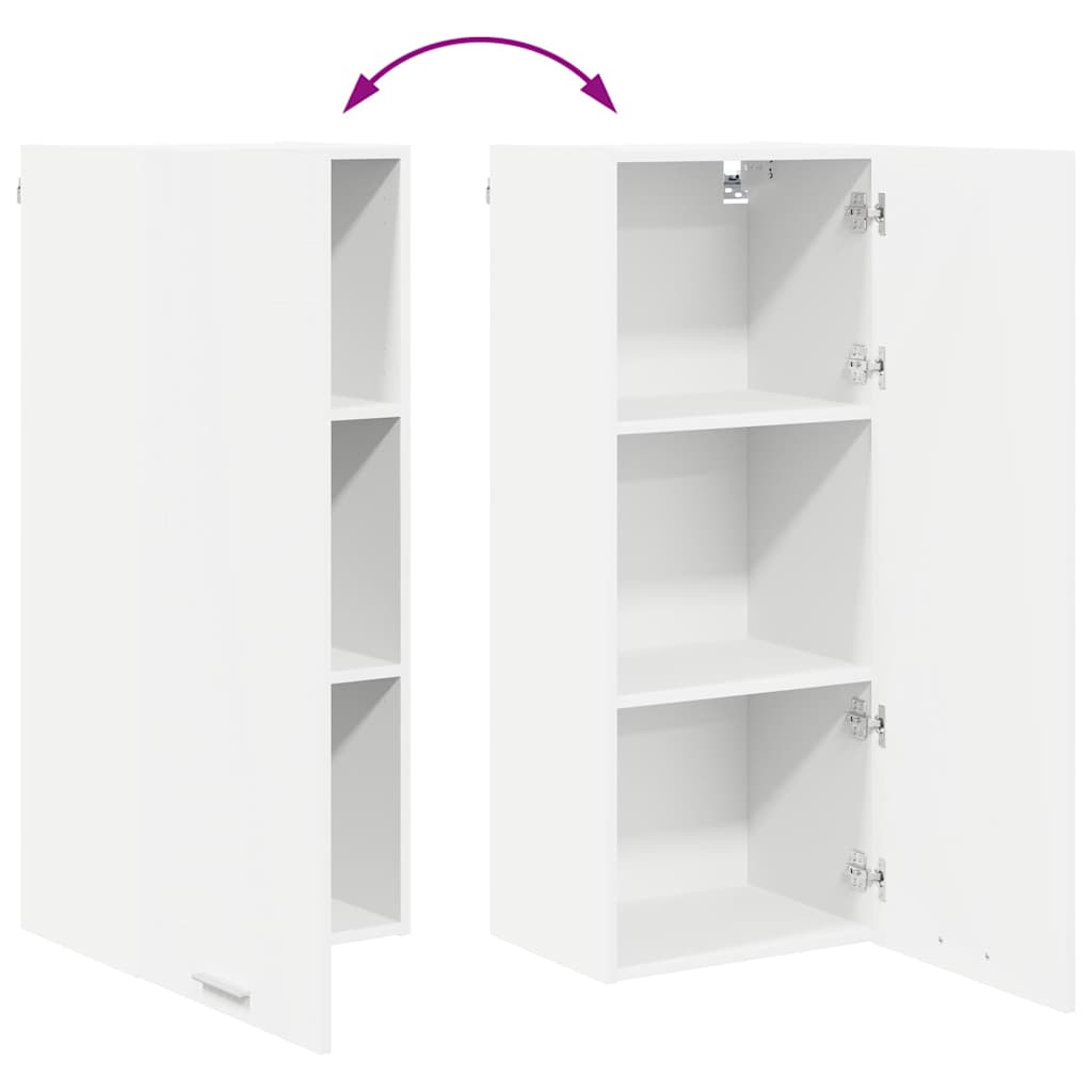 vidaXL Κρεμαστό ντουλάπι με ράφι με πόρτα Riga Λευκό 40 x 31 x 100 εκ.