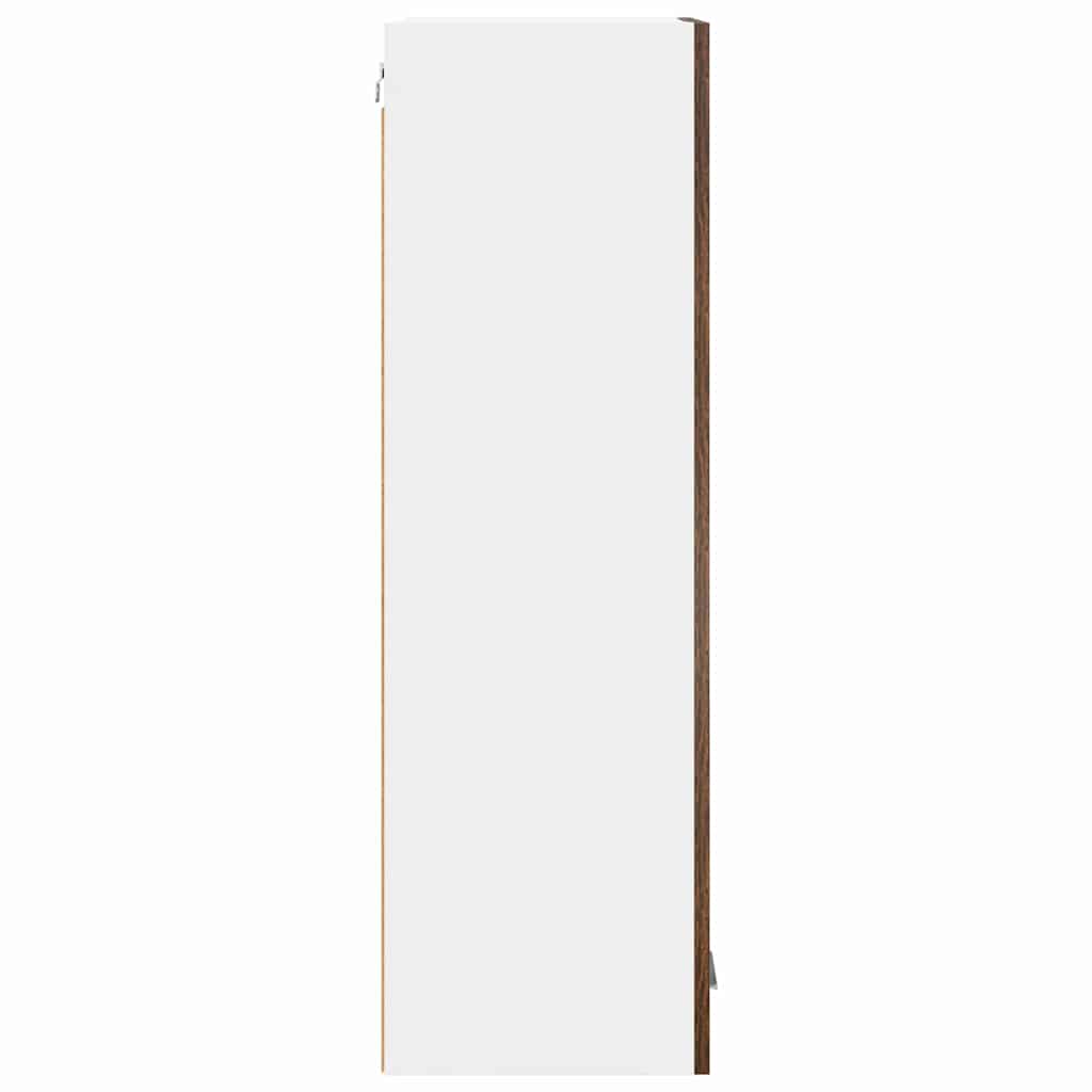 vidaXL Κρεμαστό ντουλάπι με ράφι Riga Καπνιστό Δρύς 40 x 31 x 100 εκ.