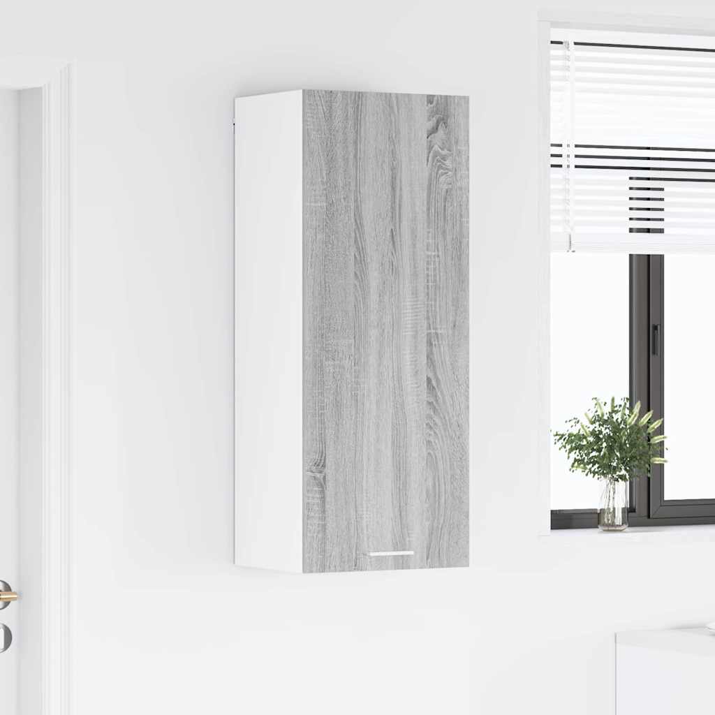 vidaXL Κρεμαστό ντουλάπι με ράφι Riga Γκρίζο Σονομα 40 x 31 x 100 εκ.