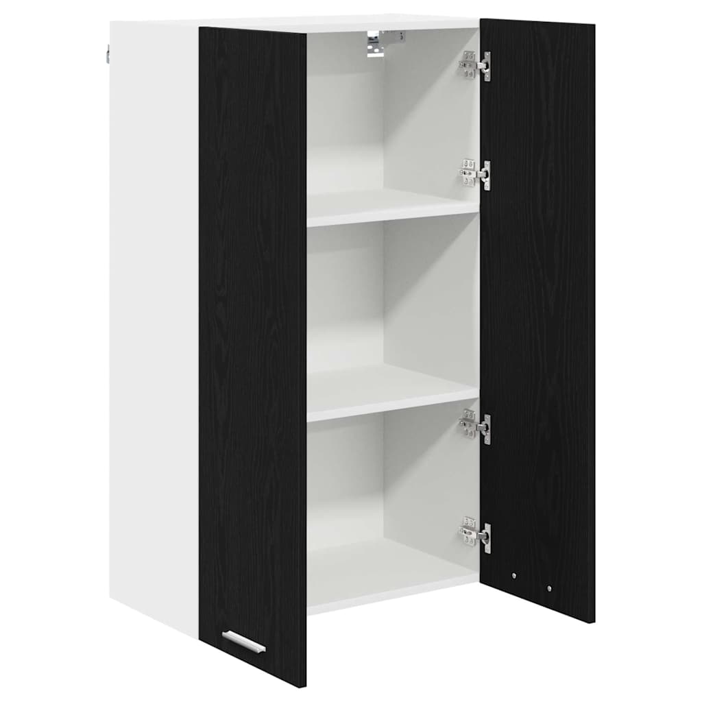 vidaXL Κρεμαστό ντουλάπι με ράφι Riga Μαύρη Οξυά 60 x 31 x 100 εκ.