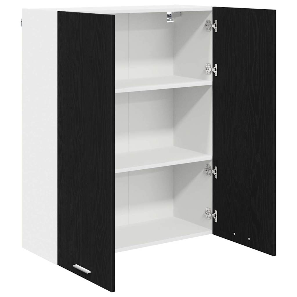 vidaXL Κρεμαστό ντουλάπι με ράφι Riga Μαύρη Οξυά 80 x 31 x 100 εκ.