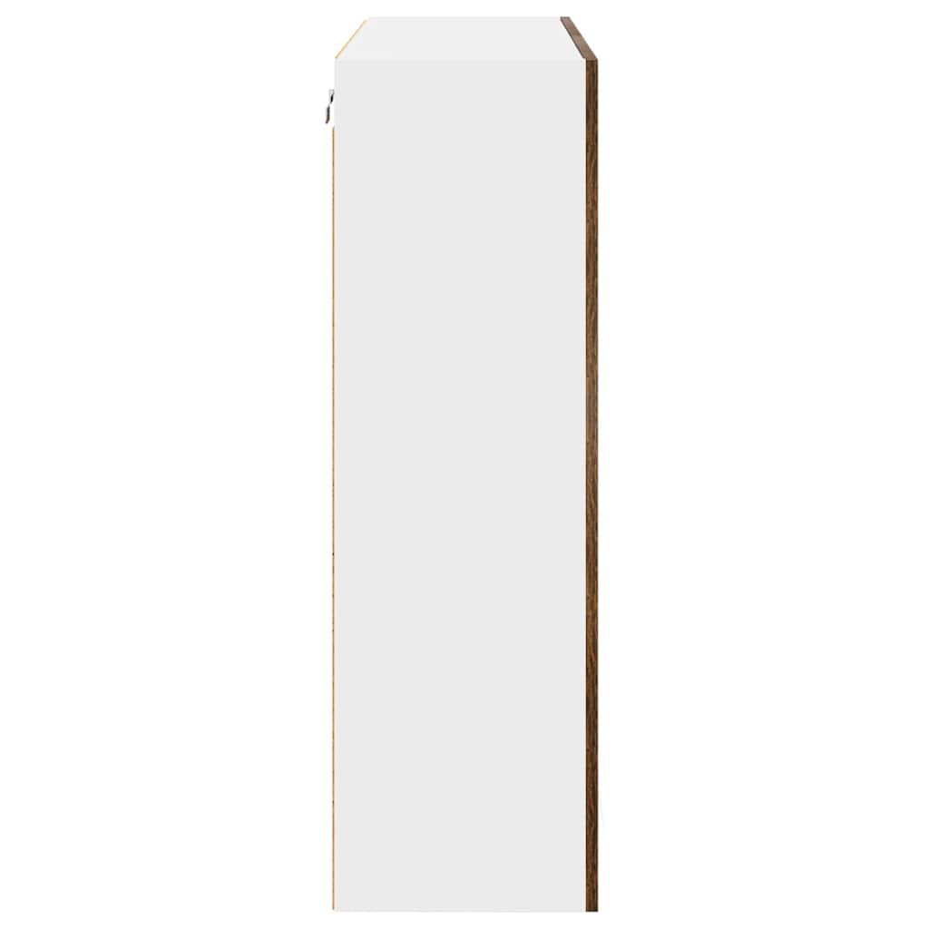 vidaXL Κρεμαστό ντουλάπι με ράφι Riga Καπνιστό Δρύς 80 x 31 x 100 εκ.