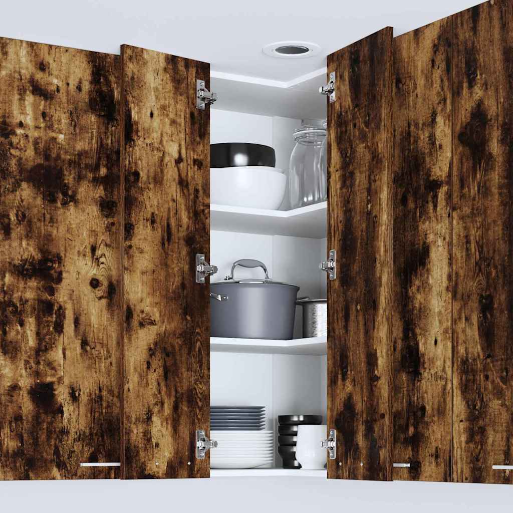 vidaXL Κρεμαστό ντουλάπι Riga Σομόνα Δρυς και Λευκό 57 x 57 x 100 εκ.