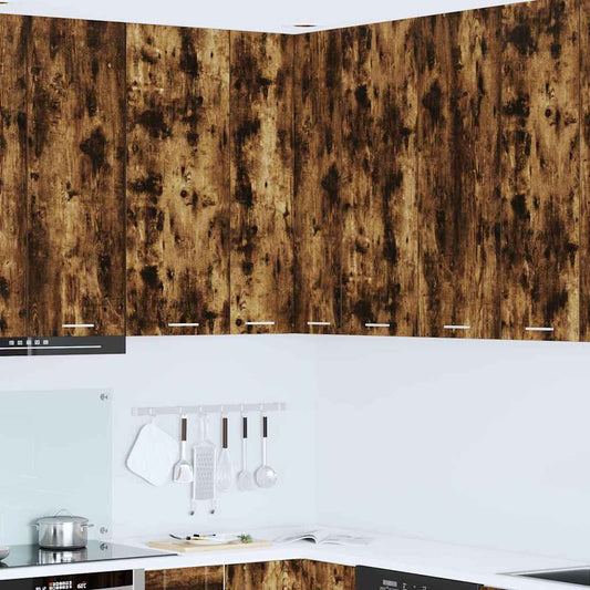 vidaXL Κρεμαστό ντουλάπι Καπνιστός Δρυς και Λευκό 57 x 57 x 100 εκ.