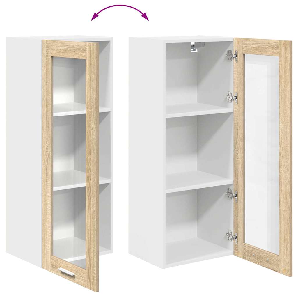 vidaXL Κρεμαστό ντουλάπι με ράφι Riga Δρύς Sonoma 40 x 31 x 100 εκ.