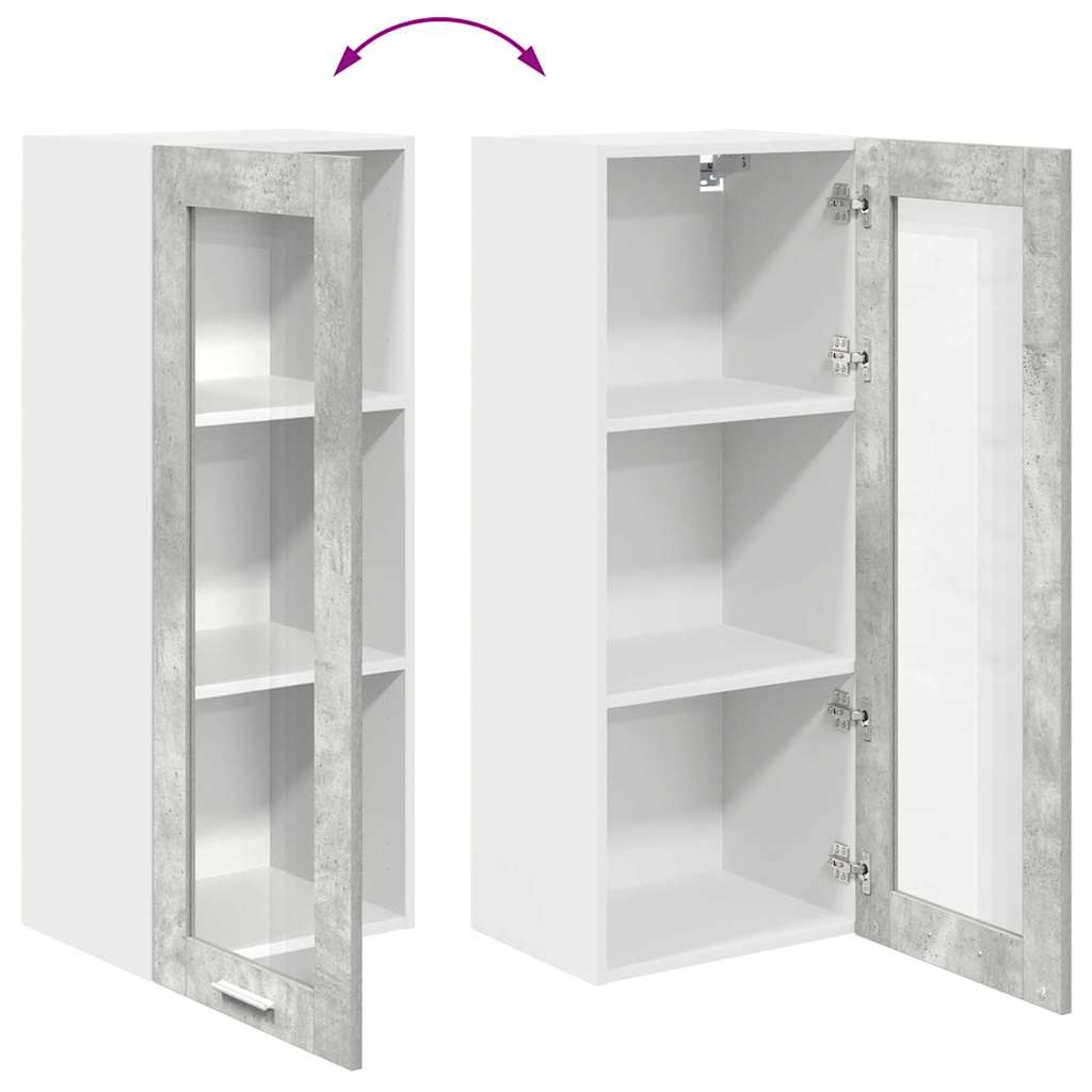 vidaXL Κρεμαστό ντουλάπι με ράφι Riga Σκυρόδεμα Γκρι 40 x 31 x 100 εκ.