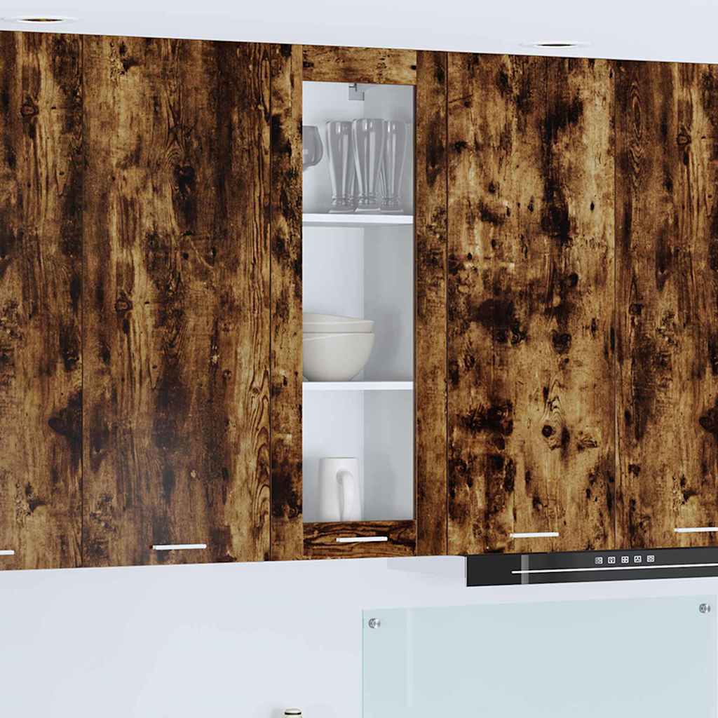 vidaXL Κρεμαστό ντουλάπι με ράφι Riga Καπνιστό Δρύς 40 x 31 x 100 εκ.