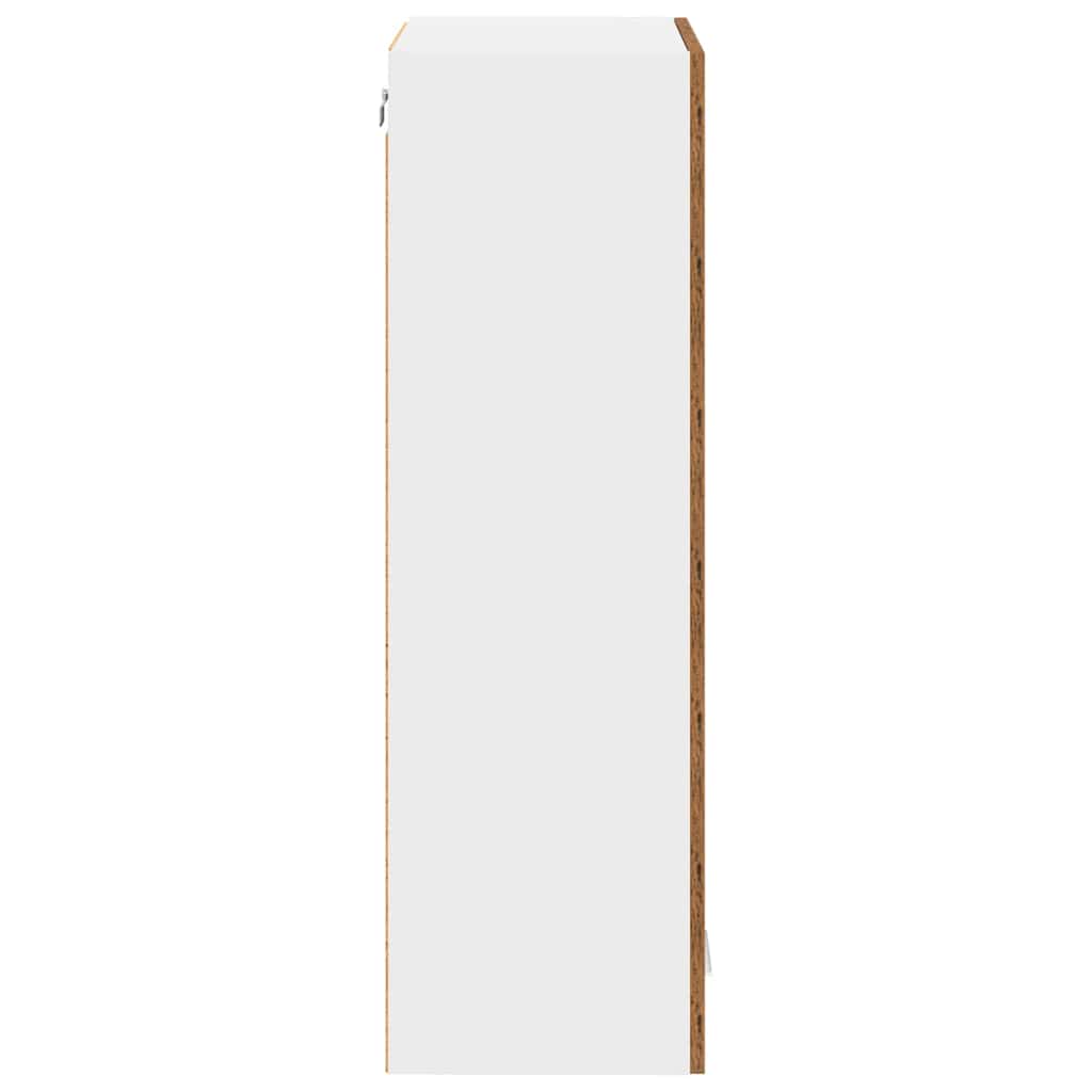 vidaXL Κρεμαστό ντουλάπι με ράφι Riga Παλιό Ξύλο 40 x 31 x 100 εκ.