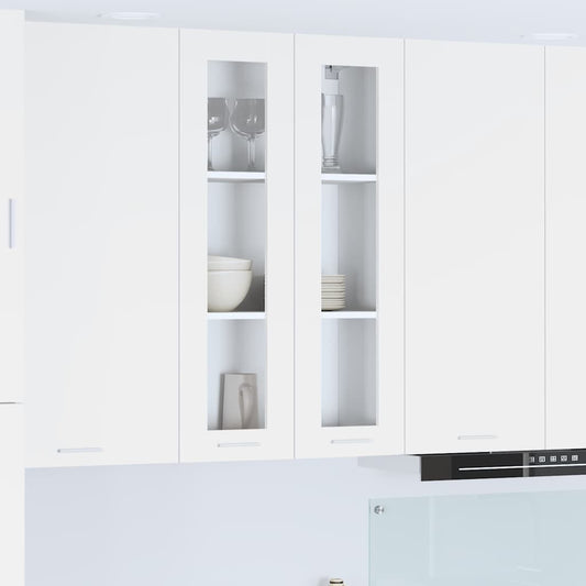 vidaXL Κρεμαστό ντουλάπι με ράφι με πόρτα Riga Λευκό 60 x 31 x 100 εκ.
