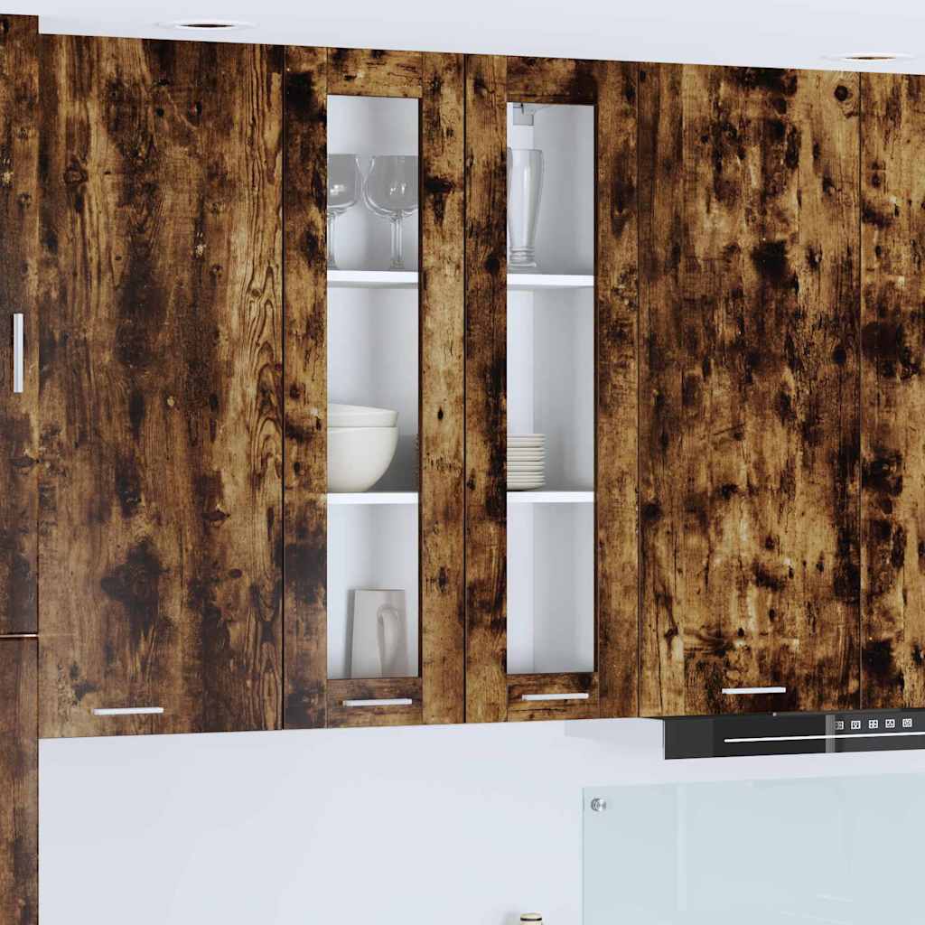 vidaXL Κρεμαστό ντουλάπι με ράφι Riga Καπνιστό Δρύς 60 x 31 x 100 εκ.