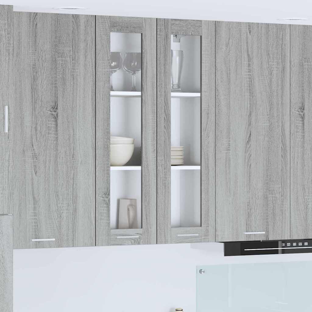 vidaXL Κρεμαστό ντουλάπι με ράφι Riga Γκρίζο Σονομα 60 x 31 x 100 εκ.