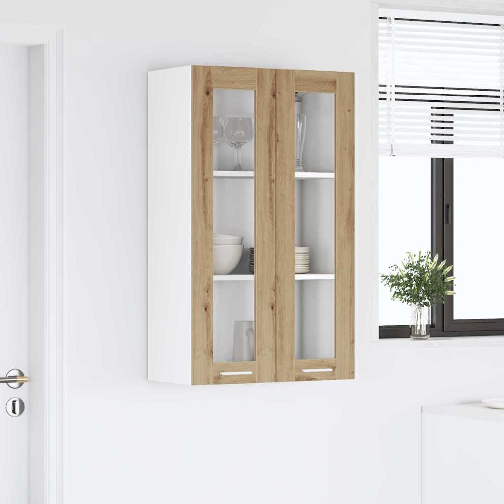 vidaXL Κρεμαστό ντουλάπι με ράφι Riga Artisan Oak 60 x 31 x 100 εκ.