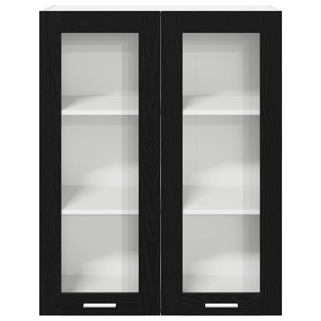 vidaXL Κρεμαστό ντουλάπι με ράφι Riga Μαύρη Οξυά 80 x 31 x 100 εκ.