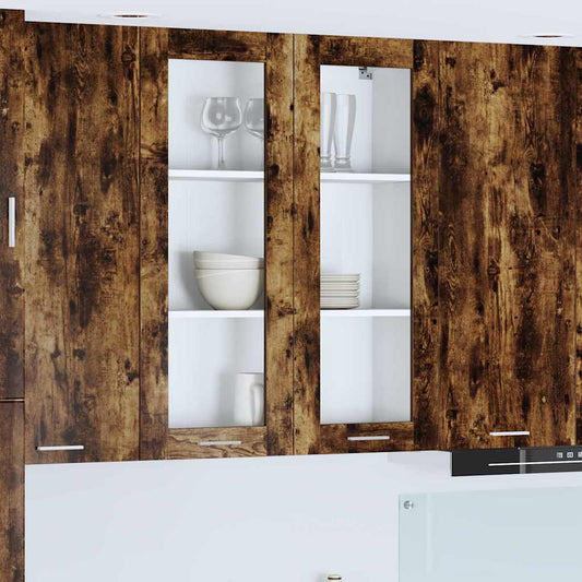 vidaXL Κρεμαστό ντουλάπι με ράφι Riga Καπνιστό Δρύς 80 x 31 x 100 εκ.