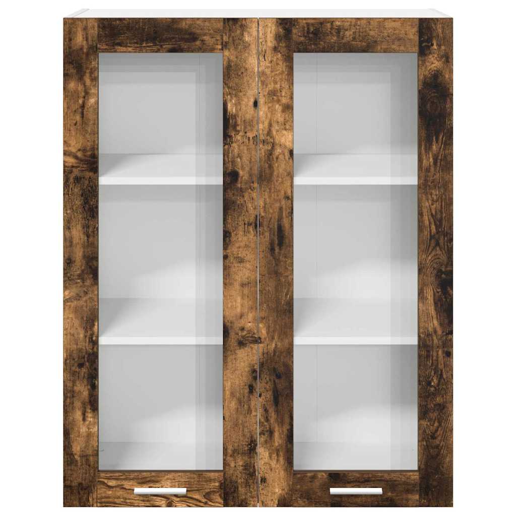 vidaXL Κρεμαστό ντουλάπι με ράφι Riga Καπνιστό Δρύς 80 x 31 x 100 εκ.