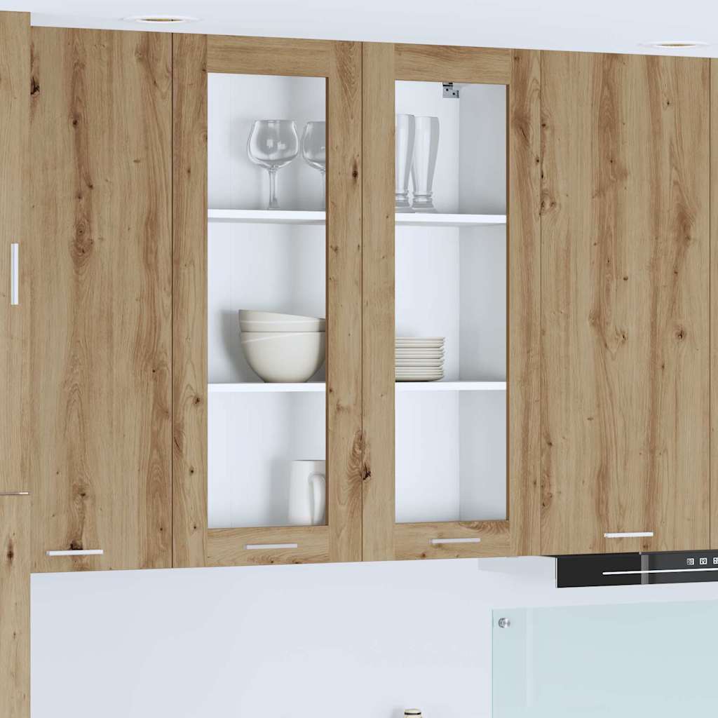 vidaXL Κρεμαστό ντουλάπι με ράφι Riga Artisan Oak 80 x 31 x 100 εκ.