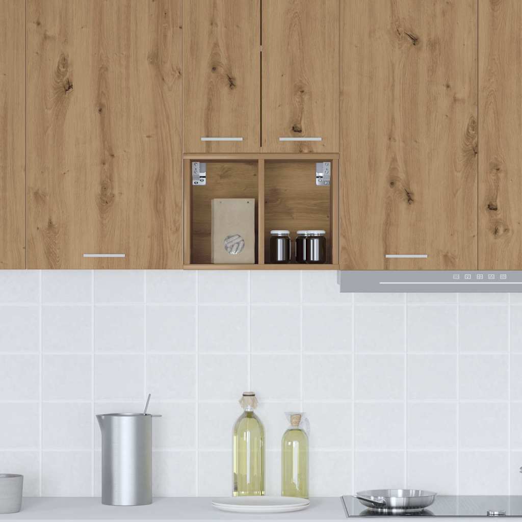 vidaXL Κρεμαστό ντουλάπι με ράφι Riga Artisan Oak 30 x 29.5 x 80 εκ.