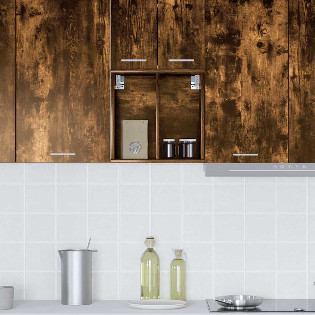 vidaXL Κρεμαστό ντουλάπι με ράφι Riga Καπνιστό Δρύς 40 x 29,5 x 40 εκ.