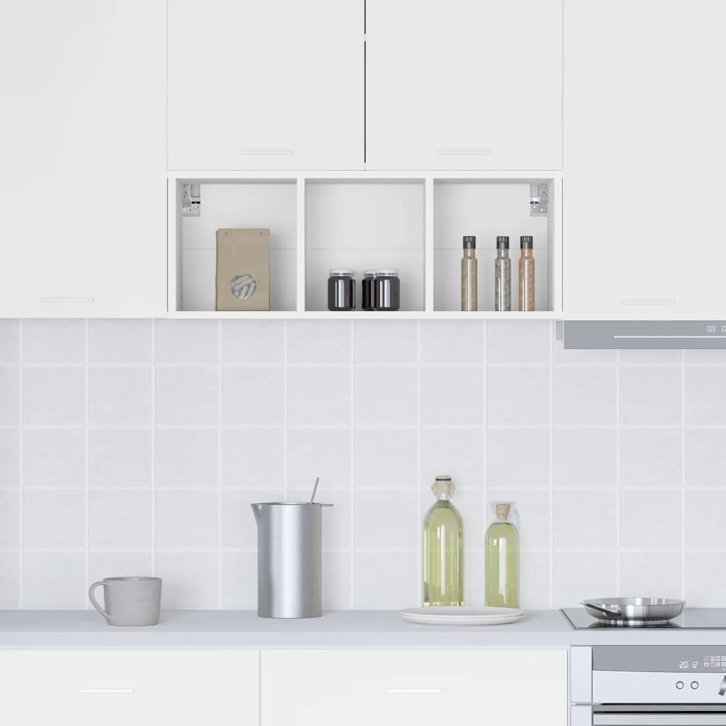 vidaXL Κρεμαστό ντουλάπι με ράφι Riga Λευκό 30 x 29.5 x 80 εκ.