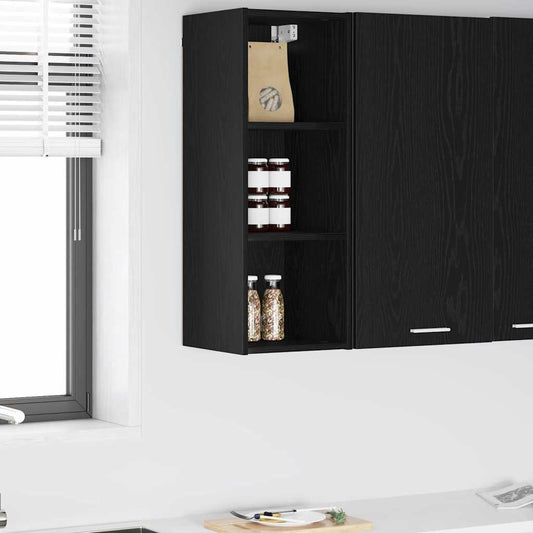 vidaXL Κρεμαστό ντουλάπι με αποθήκευση Μαύρη Οξυά 30 x 29,5 x 80 εκ.